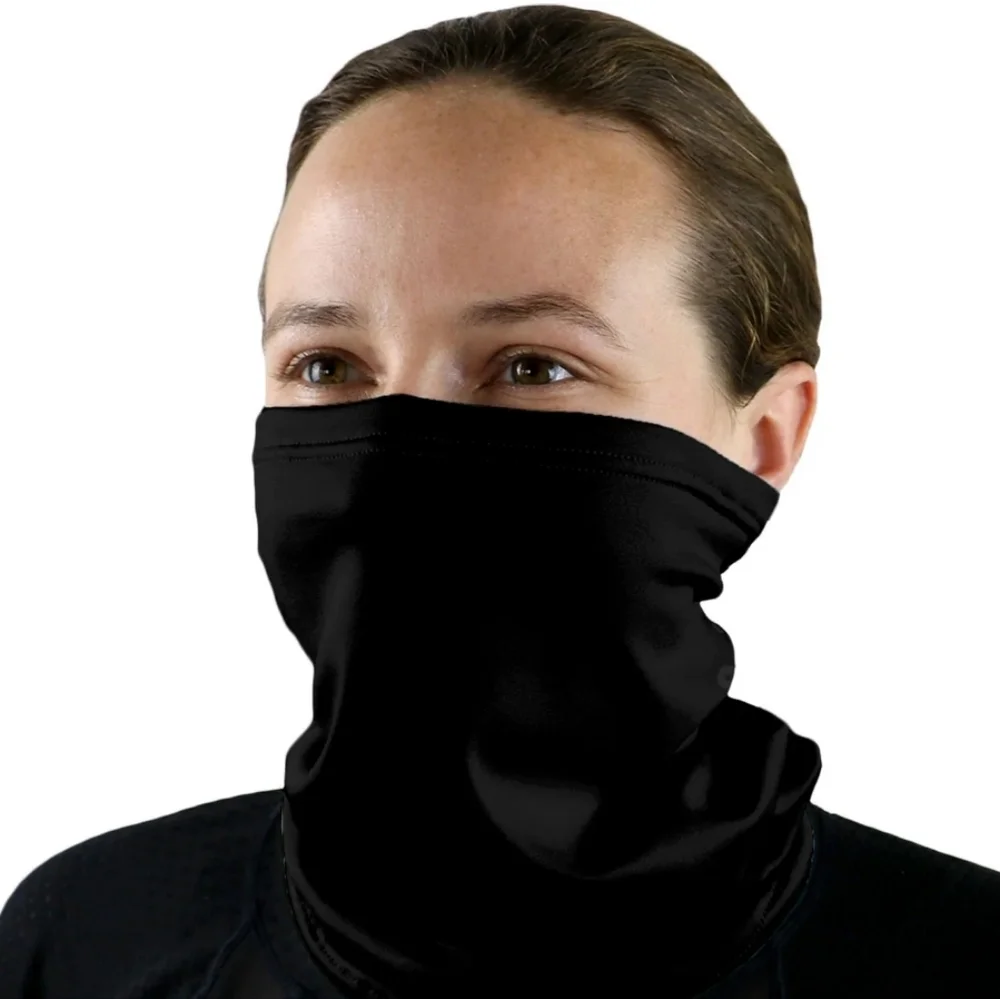 Black Neck Gaiter Face Mask for Men - Stretch Breathable Face Cover